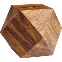 Wohnling Couchtisch 57 x 42,5 x 57 cm Sheesham Massivholz Sofatisch Modern   Wohnzimmertisch in Diamantform   Holztisch Massiv Wohnzimmer   Echtholz Tisch