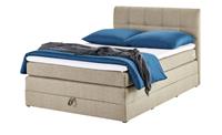 Boxspringbett ¦ beige ¦ Maße (cm): B: 143 H: 113 T: 212  - Möbel Kraft