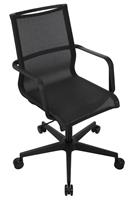 Topstar Bureaustoel Sitness Life 40, met armleuningen, 3D-mechanisme, vlakke zitting, netrugleuning, zwart/zwart