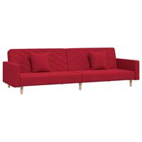 VidaXL Schlafsofa 2-Sitzer mit 2 Kissen und Fußhocker Weinrot Samt 