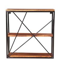 Möbel Exclusive Hängeregal aus Mangobaum Massivholz und Stahl 60 cm breit