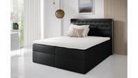 Stylefy Aladin Boxspringbett Kunstleder 120x200 cm Schwarz