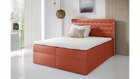 Stylefy Aladin Boxspringbett Velours 120x200 cm Korallenrot