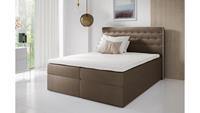 Stylefy Aladin Boxspringbett Kunstleder 120x200 cm Hellbraun