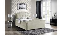 Stylefy Marlon Lux Boxspringbett Strukturstoff 120x200 cm Beige