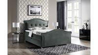 Stylefy Marlon Lux Boxspringbett Strukturstoff 120x200 cm Dunkelgrau