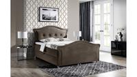 Stylefy Marlon Lux Boxspringbett Velours 120x200 cm Braun