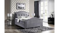 Stylefy Marlon Lux Boxspringbett Velours 120x200 cm Grau