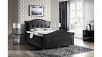 Stylefy Marlon Lux Boxspringbett Velours 120x200 cm Schwarz