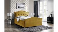 Stylefy Marlon Lux Boxspringbett Velours 120x200 cm Gelb