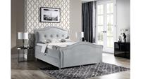 Stylefy Marlon Lux Boxspringbett Velours 120x200 cm Silber