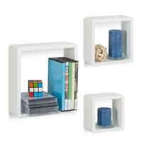 RELAXDAYS Wandregal Cubes 3-teiliges Set weiß
