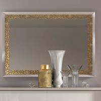 Basilicana Designer Spiegel in Weiß und Goldfarben italienischen Style