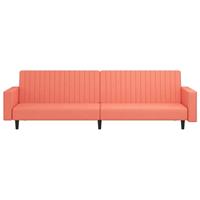 VidaXL Schlafsofa 2-Sitzer mit Fußhocker Rosa Samt 