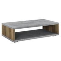 En.casa Couchtisch Wohnzimmertisch 110x60x30cm betonfarben/holzfarben grau-kombi