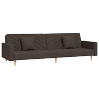 VidaXL Schlafsofa 2-Sitzer mit 2 Kissen & Fußhocker Dunkelbraun Stoff 