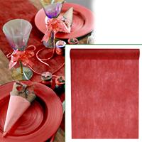Santex Tischläufer weinrot, Vliestischdecke in Rot für alle Feiern, 30cm x 10m