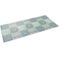 Pergamon Vinyl Teppich Küchenläufer Evora Mosaik Teppichläufer türkis Gr. 65 x 150
