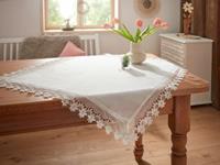 HOME Living Tischdecken Spitzenblümchen Tischdecken weiß