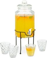RELAXDAYS Getränkespender Set mit Trinkgläsern transparent