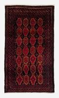Morgenland Hochflor-Läufer Belutsch Durchgemustert Rosso scuro 185 x 110 cm, rechteckig, 0,8 mm Höhe, Handgeknüpft