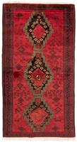 Morgenland Hochflor-Läufer Belutsch Medaillon Rosso scuro 186 x 100 cm, rechteckig, 0,8 mm Höhe, Handgeknüpft