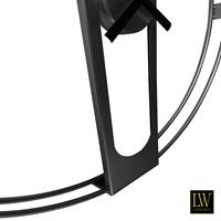 Lw Collection Wandklok Jayden zwart 60cm - Wandklok modern - Stil uurwerk - Industriële wandklok