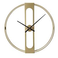 Lw Collection Wandklok Jayden goud 80cm - Wandklok modern - Stil uurwerk - Industriële wandklok
