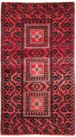 morgenland Hoogpolige loper Belutsch medaillon rosso 207 x 112 cm Handgeknoopt