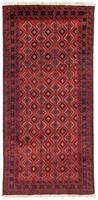 morgenland Hoogpolige loper Belutsch geheel gedessineerd rosso 185 x 97 cm Handgeknoopt