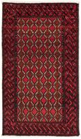 morgenland Hoogpolige loper Belutsch geheel gedessineerd rosso 186 x 104 cm Handgeknoopt
