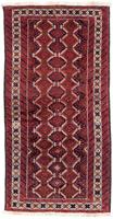 morgenland Hoogpolige loper Belutsch geheel gedessineerd rosso 189 x 97 cm Handgeknoopt