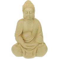RELAXDAYS Buddha Figur sitzend, XL 70 cm, Gartenfigur, Feng Shui, Dekofigur Wohnzimmer, wetterfest & frostsicher, sand