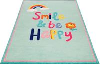 SMART KIDS Kinderteppich »Happy me!«, , rechteckig, Höhe 9 mm, Regenbogen Blume, Konturenschnitt