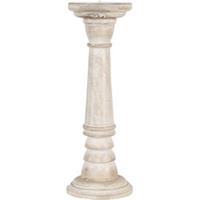 Clayre & Eef Kandelaar Ø 10*30 cm Beige Hout Kaarsenstandaard Kaarsenhouder