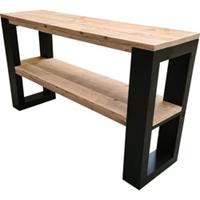 Wood4you Side table New Orleans steigerhout 150Lx78HX38D cm zwart