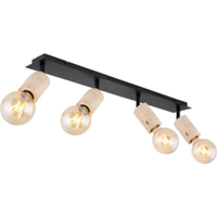 Globo Plafondlamp 4-lichts | 80cm | E27 | Plafondspots | Zwart | Binnen | Industrieel | Landelijk
