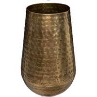 Atmosphera - Vase Oasis - gehämmertes Metall - goldfarben h. 23 cm Golden