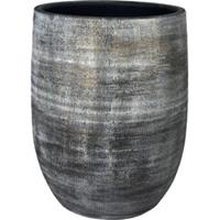HS Potterie Vaas Zwart - Cement Miami - Bloempot-vaas Zwart D26 x H40