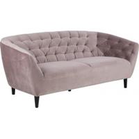 ebuy24 Sofa »Rian 3 Personen Sofa rosa mit schwarzen Beinen.«