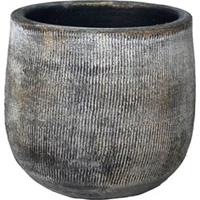 HS Potterie Bloempot Miami Zwart - Cement - Bloempot Zwart Miami D23 x H21