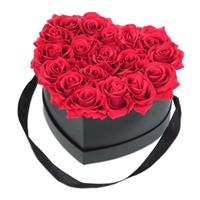 RELAXDAYS Schwarze Rosenbox mit 18 Rosen schwarz/rot
