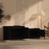 Tv-meubel 146,5x35x50 cm spaanplaat zwart
