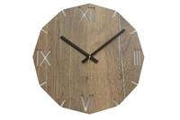 SIBAL Design.Home Wanduhr Uhr Römisch (50cm Durchmesser) braun/silber