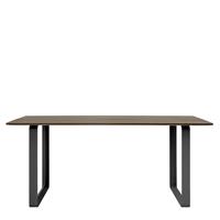 Muuto 70/70 Eettafel Gerookt Massief Eiken Zwart Onderstel - b. 170 x d. 85 cm.