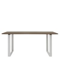 Muuto 70/70 Eettafel Gerookt Massief Eiken Grijs Onderstel - b. 170 x d. 85 cm.