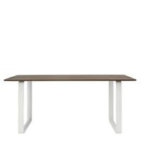 Muuto 70/70 Eettafel Gerookt Massief Eiken Wit Onderstel - b. 170 x d. 85 cm.