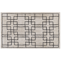 Beliani - Teppich Baumwolle beige geometrisches Muster 140 x 200 cm Kurzflor Skandi Turhal - Beige