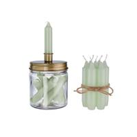 Butlers LITTLE LIGHT Kerzenhalter & Kerzen-Set salbei Kerzen gold