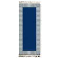 THE MIA Teppichläufer - beidseitig verwandbar mit Fransen 200 x 80 cm blau/weiß